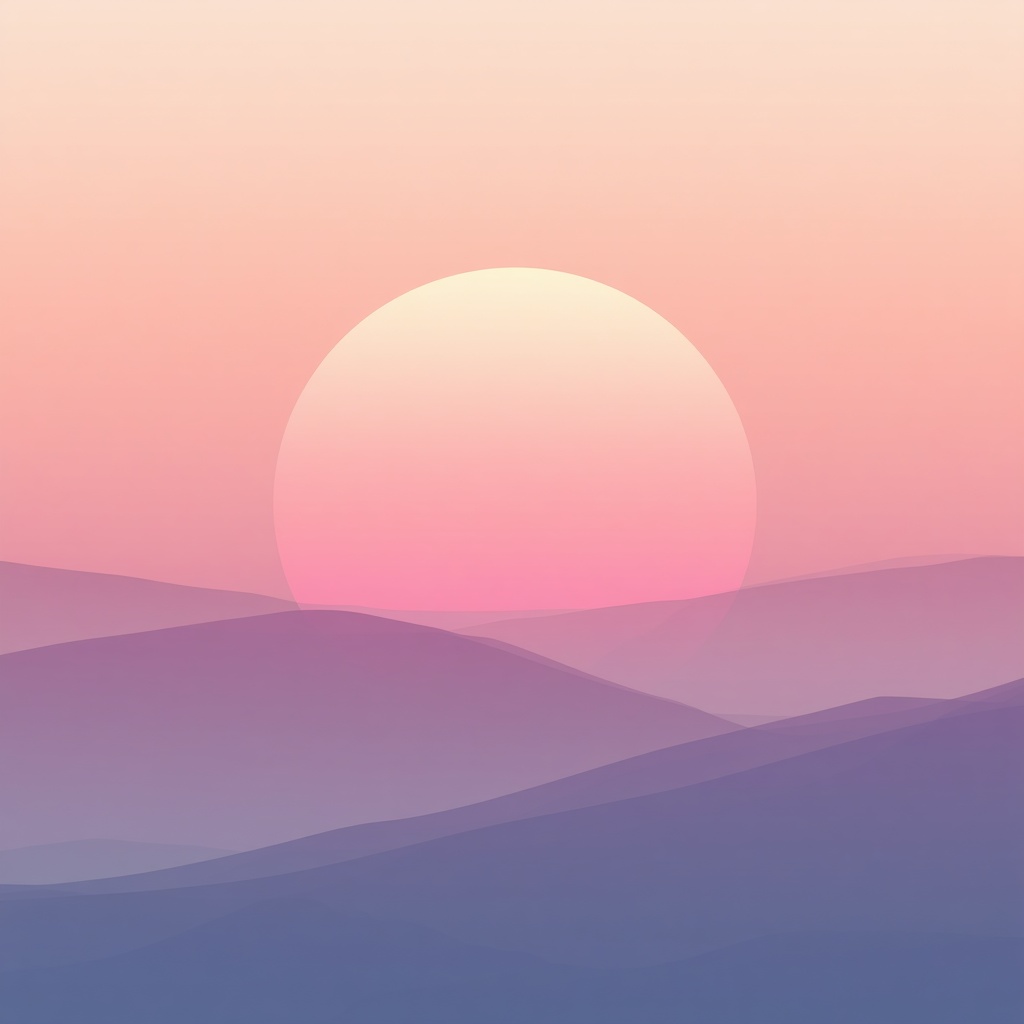Soft morning gradient with gentle circular forms suggesting calm awakening